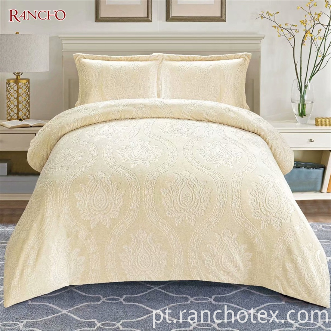 Flanela Fleece Consolador Luxo Bedding de inverno Conjunto de camas de inverno King size de inverno Conjunto